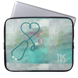 Capa Para Notebook Médico ou enfermeira da aguarela elegante
