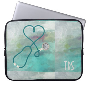Capa Para Notebook Médico ou enfermeira da aguarela elegante