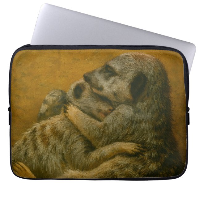 Capa Para Notebook Meerkat Embrace - Heart Wildlife Art Impressão (Frente)