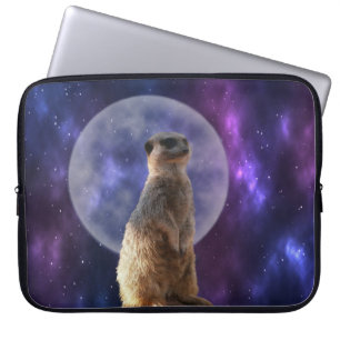 Capa Para Notebook Meerkat Na Noite De Lua Azul,