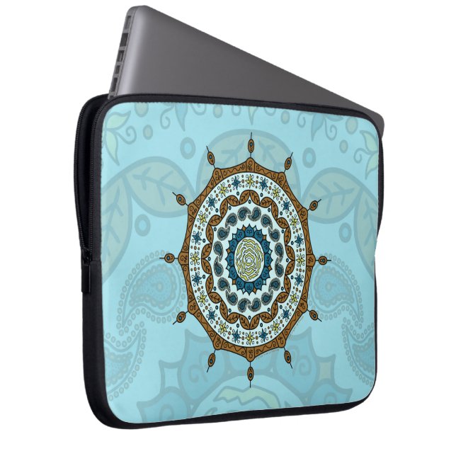 Capa Para Notebook Mehndi Fantasy Bolsa de laptop de Cobre (Frente Esquerda)