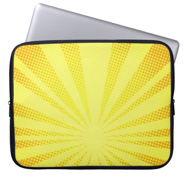 Capa Para Notebook meio gradiente do raster de fundo amarelo retro (Frente)