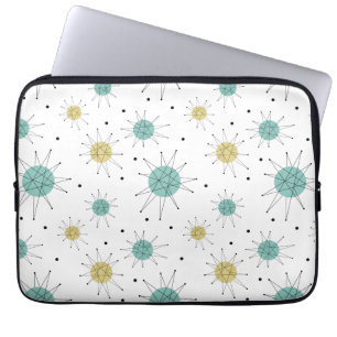 Capa Para Notebook Meio século Azul Aqua Amarelo Franciscan Starburst