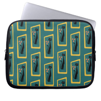Capa Para Notebook Meio século Gato de Schrödinger moderno azul escur