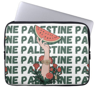Capa Para Notebook melancia, flores e texto palestino Repetir