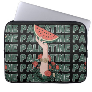 Capa Para Notebook melancia, flores e texto palestino Repetir