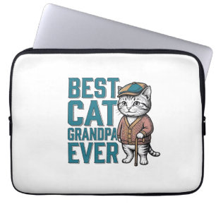 Capa Para Notebook Melhor Avô de Gato de Todos os Tempos Camisa Vinta