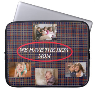 Capa Para Notebook Melhor Layout de Foto em Xadrez Tartan para Mãe