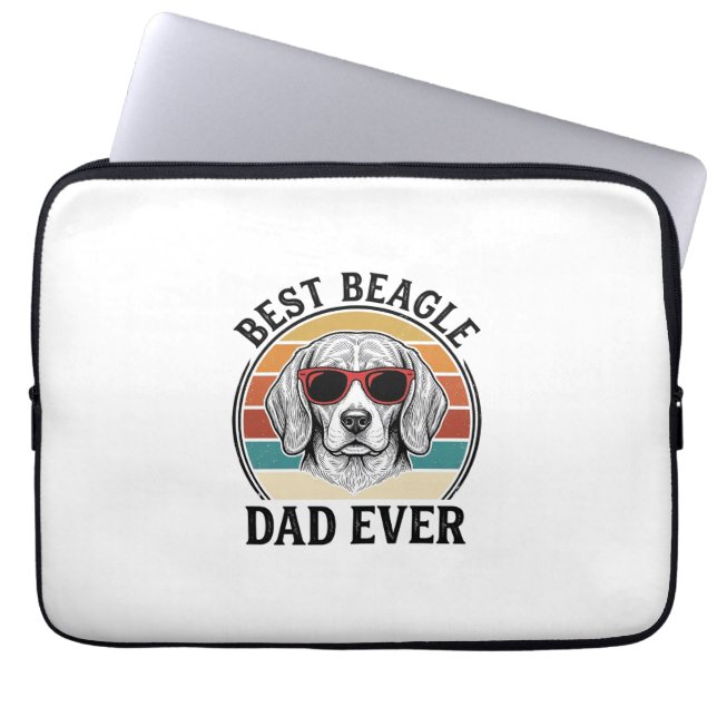 Capa Para Notebook Melhor Pai Beagle de Todos os Tempos Camisa Vintag (Frente)