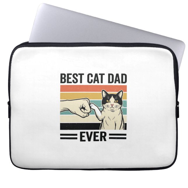 Capa Para Notebook Melhor Pai de Gato de Todos os Tempos Camisa Retro (Frente)