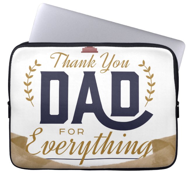Capa Para Notebook Melhor Pai – Design de Agradecimento (Frente)