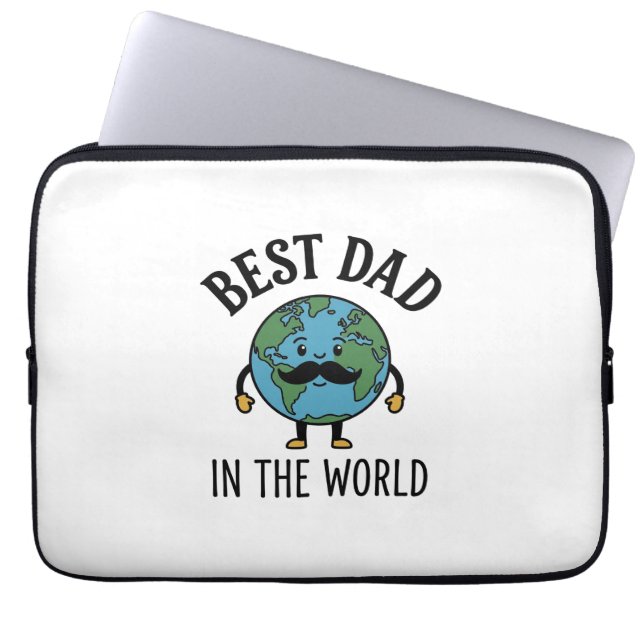 Capa Para Notebook Melhor Pai do Mundo Earth Bigode Camisa Design_ (Frente)