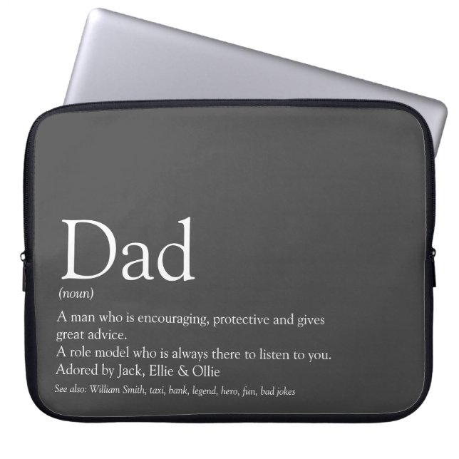 Capa Para Notebook Melhor Pai do Mundo Pai Definition Cinza (Frente)