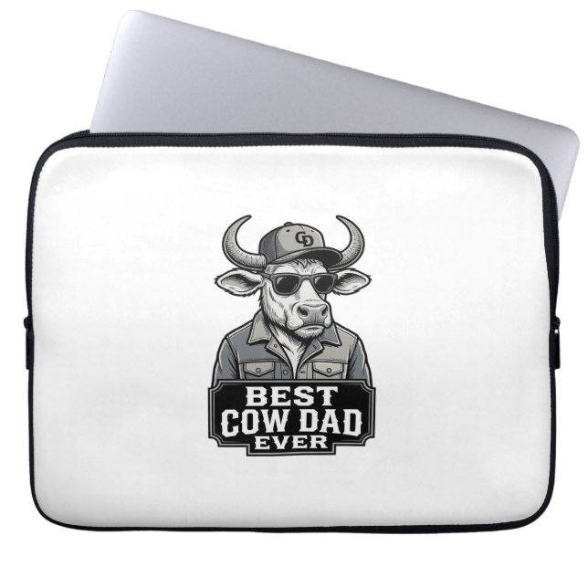 Capa Para Notebook Melhor Pai Vaca de Todos os Tempos Design de Gravu (Frente)