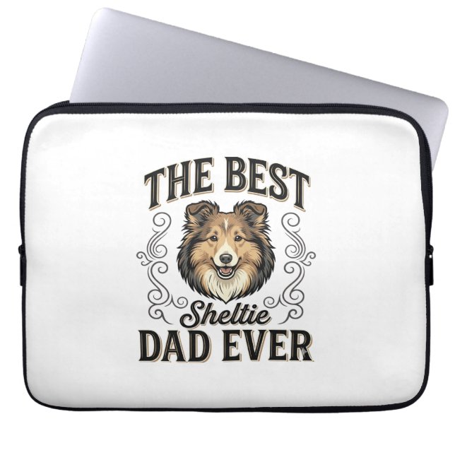 Capa Para Notebook Melhor Papai Sheltie de Todos os Tempos Design Vin (Frente)