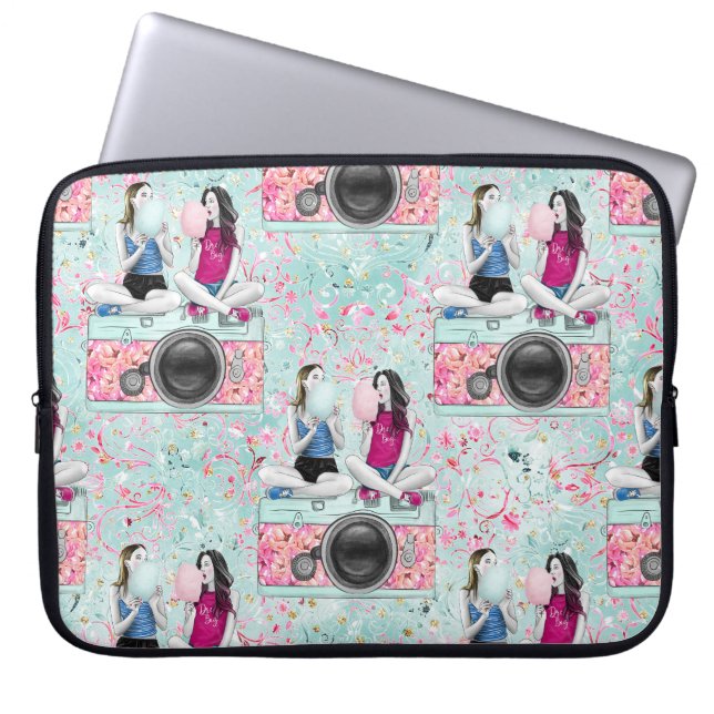 Capa Para Notebook Melhores Namoradas e Câmeras Rosa (Frente)
