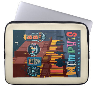 Capa Para Notebook Memphis TN   Beale Street Neon