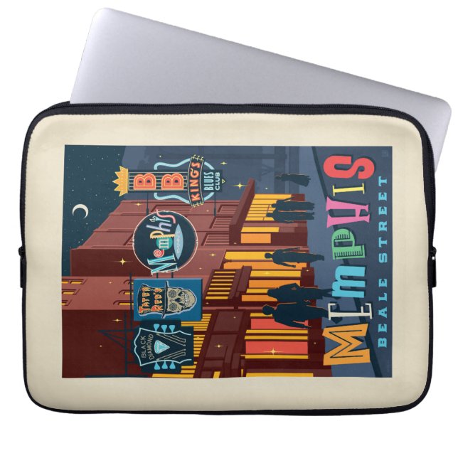 Capa Para Notebook Memphis TN | Beale Street Neon (Frente)