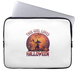 Capa Para Notebook Menina Ama Bruxas de Halloween Abóboras Morcegos_1