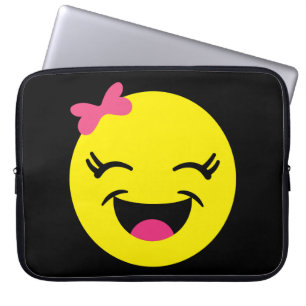 Capa Para Notebook Menina bonito & feliz de Emoji