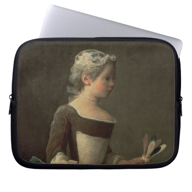 Capa Para Notebook Menina com raquete e Shuttlecock (Frente)