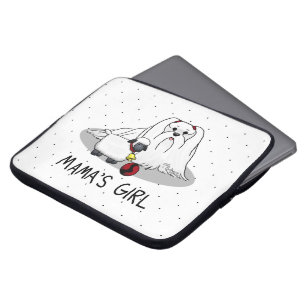 Capa Para Notebook Menina da mamãe linda #2 Cachorro malteses para Mã