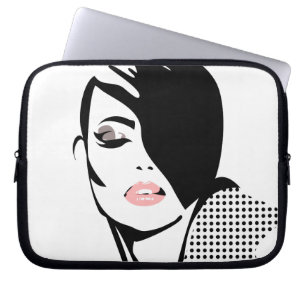 Capa Para Notebook Menina de moda com retrô chic
