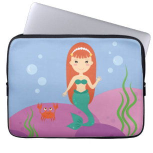 Capa Para Notebook Menina de sereia debaixo d'água