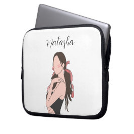 Capa Para Notebook Menina estética de beleza personalizável
