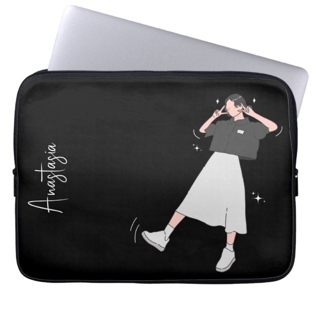 Capa Para Notebook Menina estética "Diga Queijo" Personalizável (Frente)