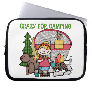 Capa Para Notebook Menina loura louca para acampar