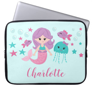 Capa Para Notebook Menina Personalizada de Sereia Bonita