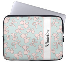 Menina Personalizada Laço Fofo Nome Azul Rosa