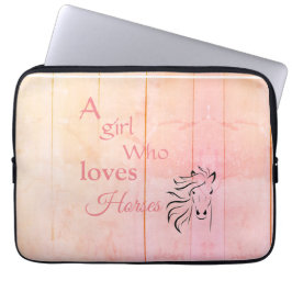 Capa Para Notebook Menina Rosa Ombré que Ama Cavalos Script Feminina