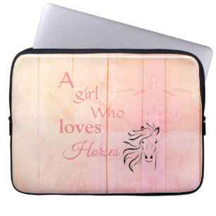 Capa Para Notebook Menina Rosa Ombré que Ama Cavalos Script Feminina