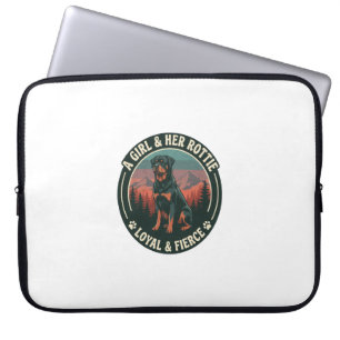 Capa Para Notebook Menina Seu Rottie Leal Feroz Cão Rottweiler Montan