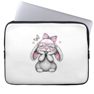 Capa Para Notebook Meninas Páscoa Bunny Fofo Face Rosa Páscoa Criança