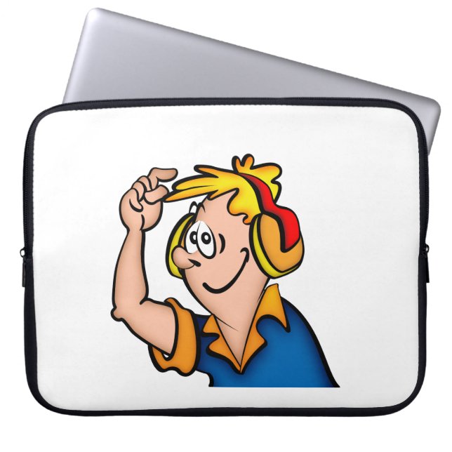 Capa Para Notebook Menino com fone de ouvido (Frente)