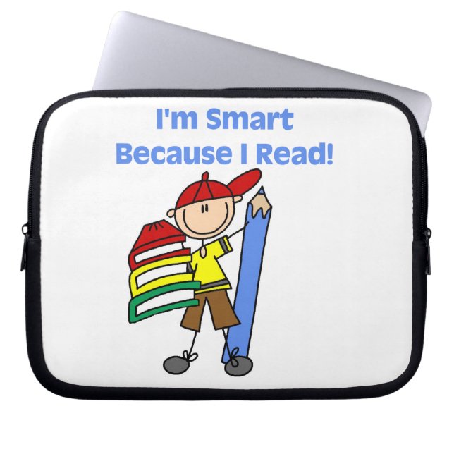 Capa Para Notebook Menino Inteligente Porque Eu Leio (Frente)