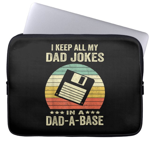Capa Para Notebook Mens Funny dad Jokes in dad-a-Base (Frente)