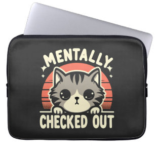 Capa Para Notebook Mentalmente Checou Gato Engraçado, Mãe, A Vida da 