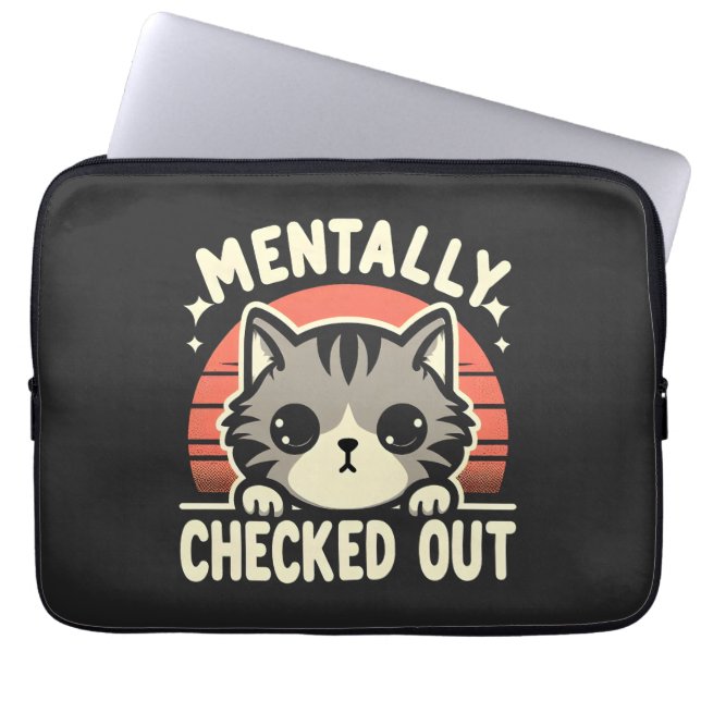 Capa Para Notebook Mentalmente Checou Gato Engraçado, Mãe, A Vida da  (Frente)