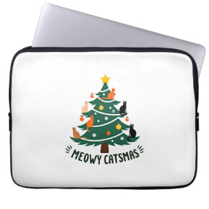 Capa Para Notebook Meowy Catmas Gato Natal Árvore De Natal Xmas Diver