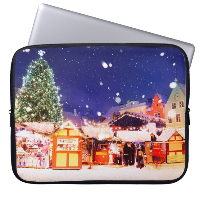 Capa Para Notebook Mercado de Natal Tallinn. (Frente)