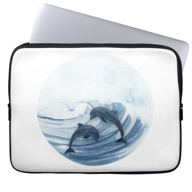 Capa Para Notebook Mergulhar golfinhos no surf (Frente)