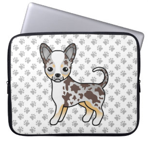 Capa Para Notebook Merle Suave Casaco Chihuahua Cachorro e patas