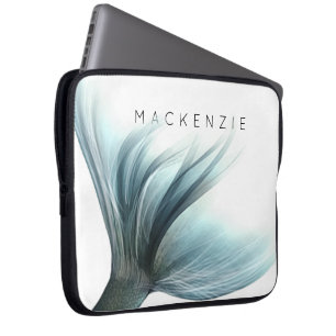 Capa Para Notebook Mermaid Luxe Tail   Seafoam Mint Green Aqua Custom