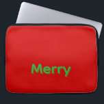 Capa Para Notebook Merry Green Name on Red<br><div class="desc">Merry Green Name on Red Christmas</div>