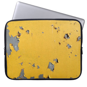 Capa Para Notebook Metal amarelo rachado: textura suja.