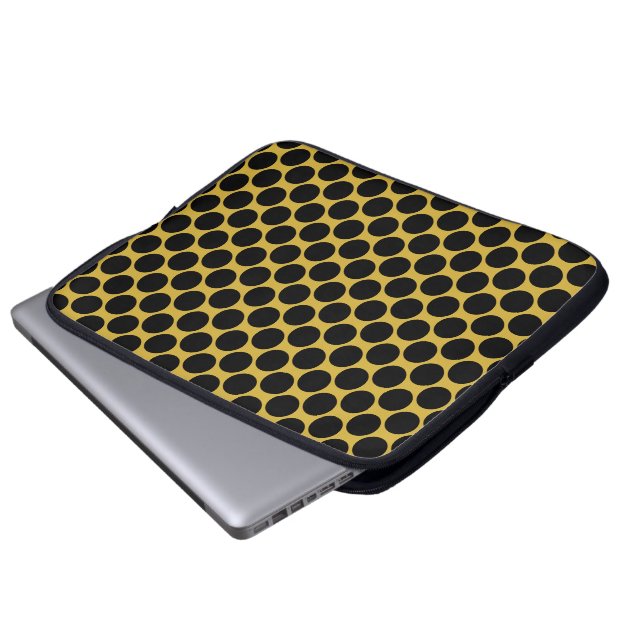 Capa Para Notebook Metálico Dourado com Estilo de Ponto Preto (Frente Inferior)